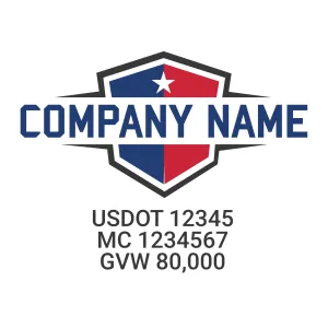 Company Name Truck Door Decal (USDOT), 2 Pack