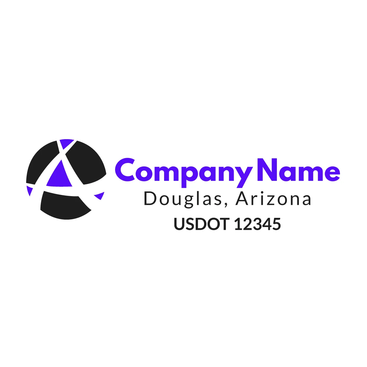 Company Name Truck Door Decal (USDOT), 2 Pack