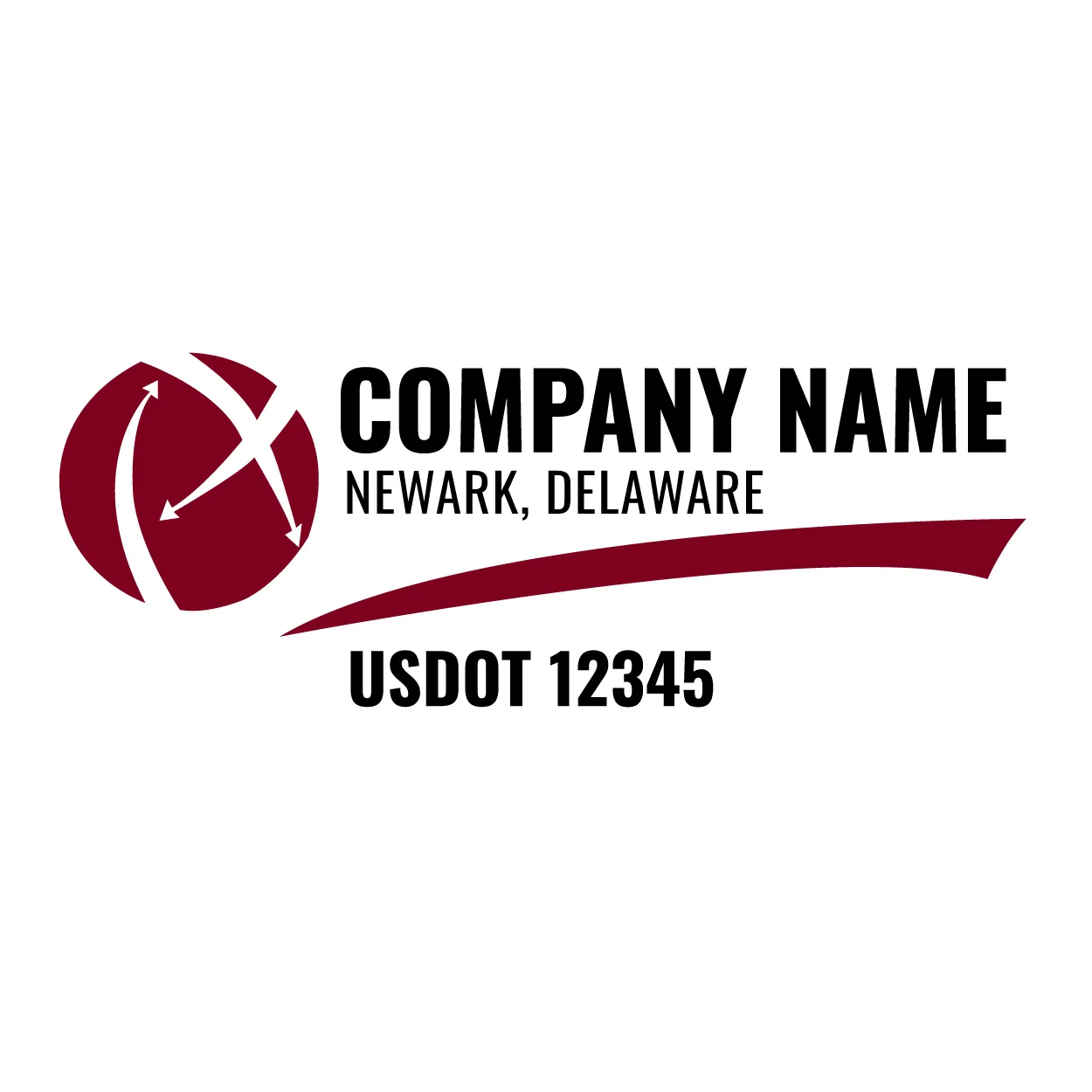 Company Name Truck Door Decal (USDOT), 2 Pack