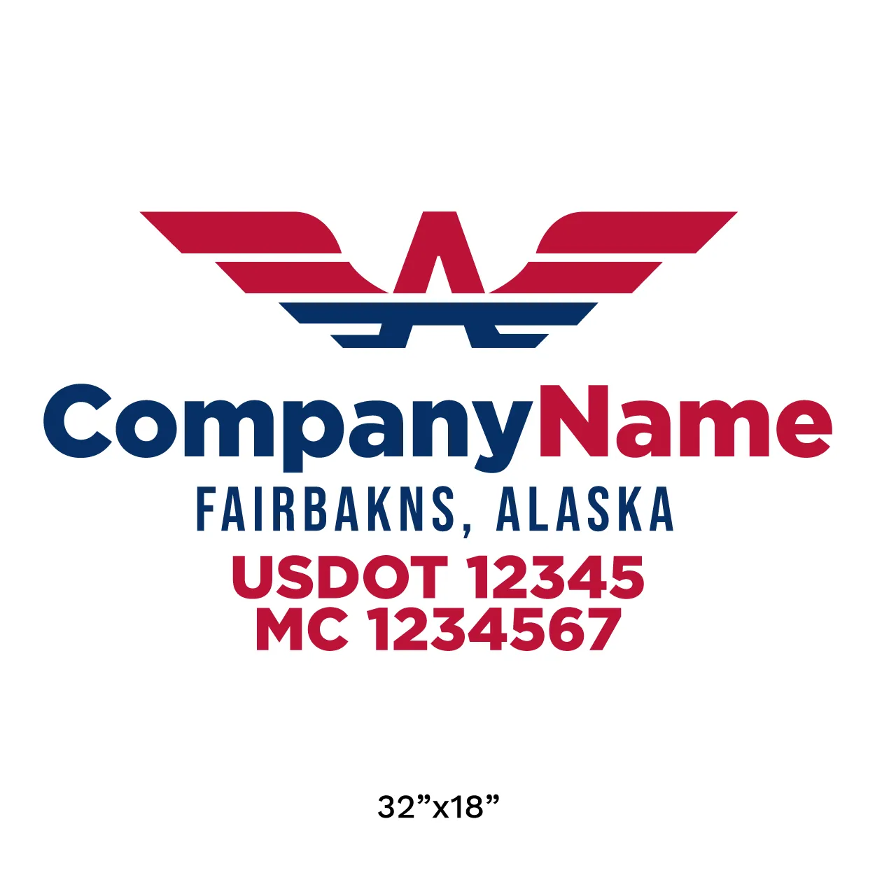 Company Name Truck Door Decal (USDOT), 2 Pack