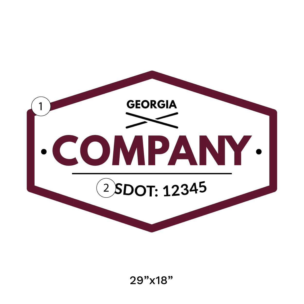 Company Name Truck Door Decal (USDOT), 2 Pack