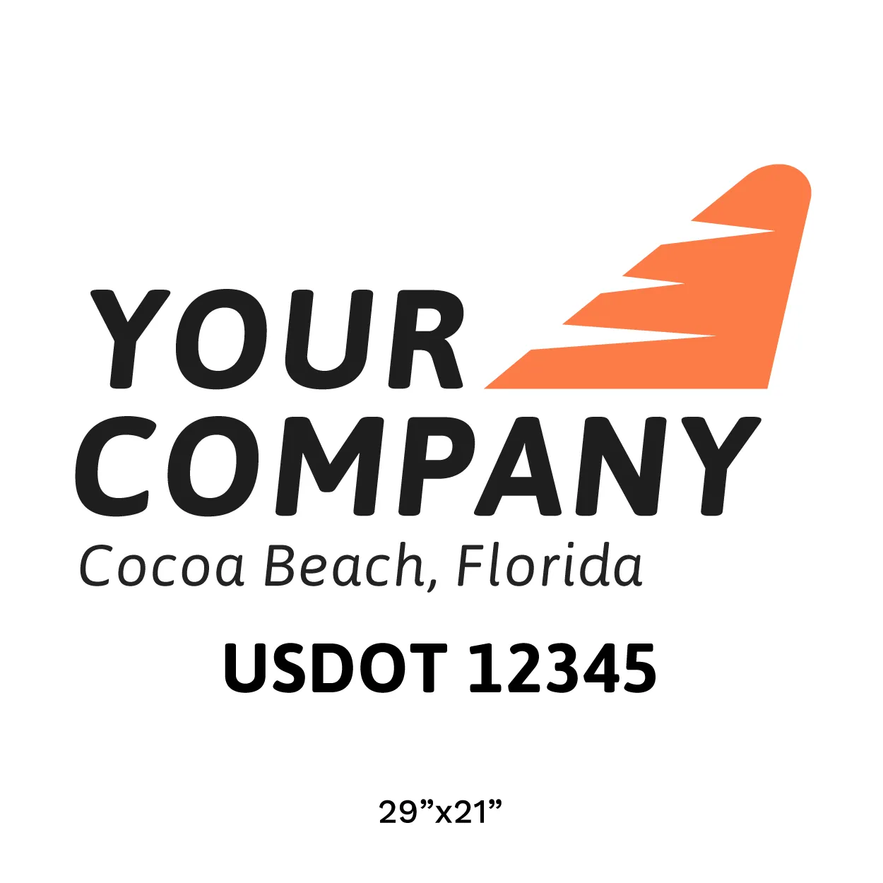 Company Name Truck Door Decal (USDOT), 2 Pack