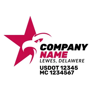 Company Name Truck Door Decal (USDOT), 2 Pack
