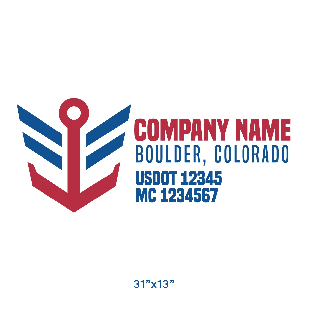 Company Name Truck Door Decal (USDOT), 2 Pack