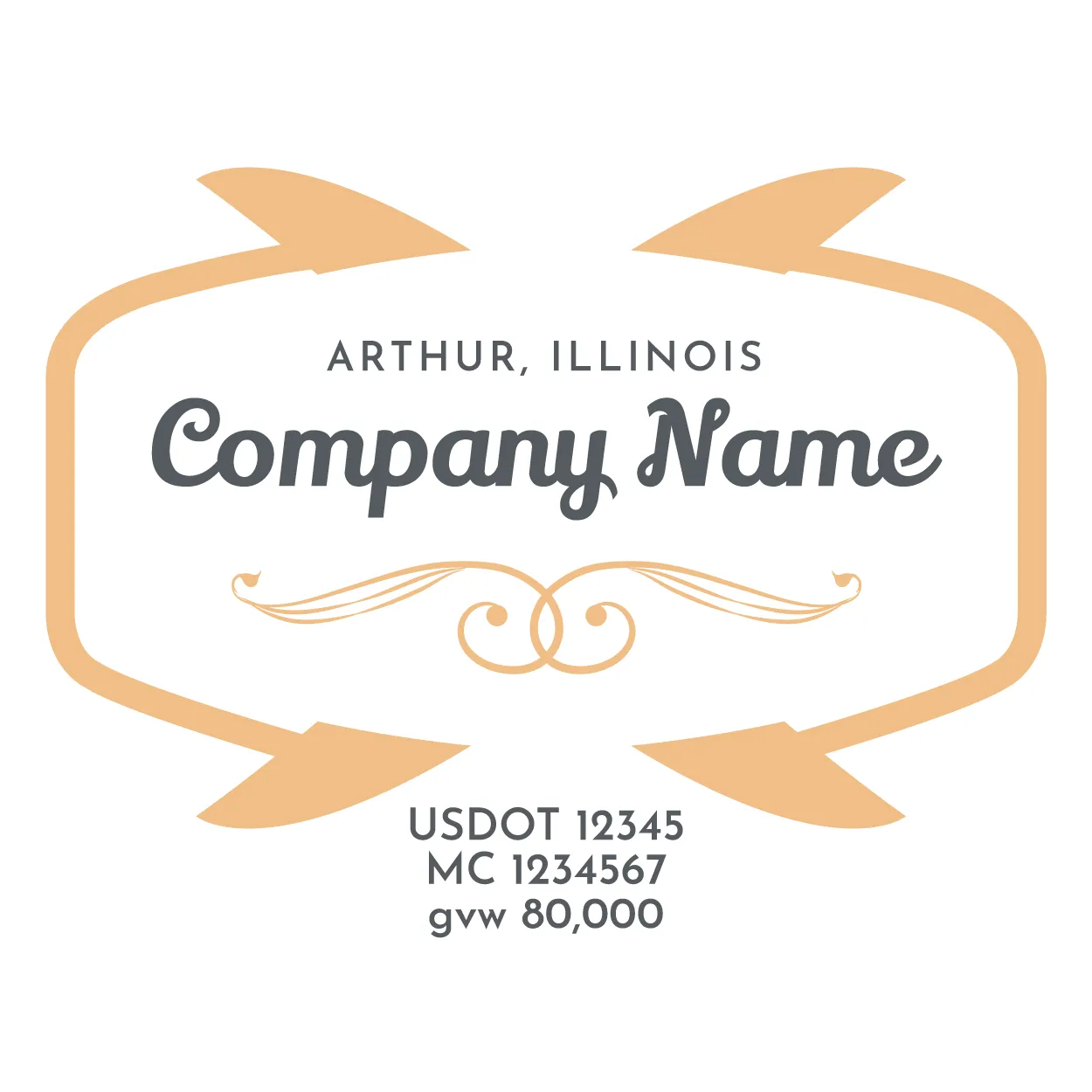 Company Name Truck Door Decal (USDOT), 2 Pack