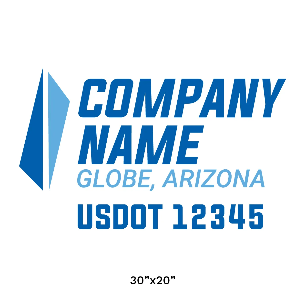 Company Name Truck Door Decal (USDOT), 2 Pack