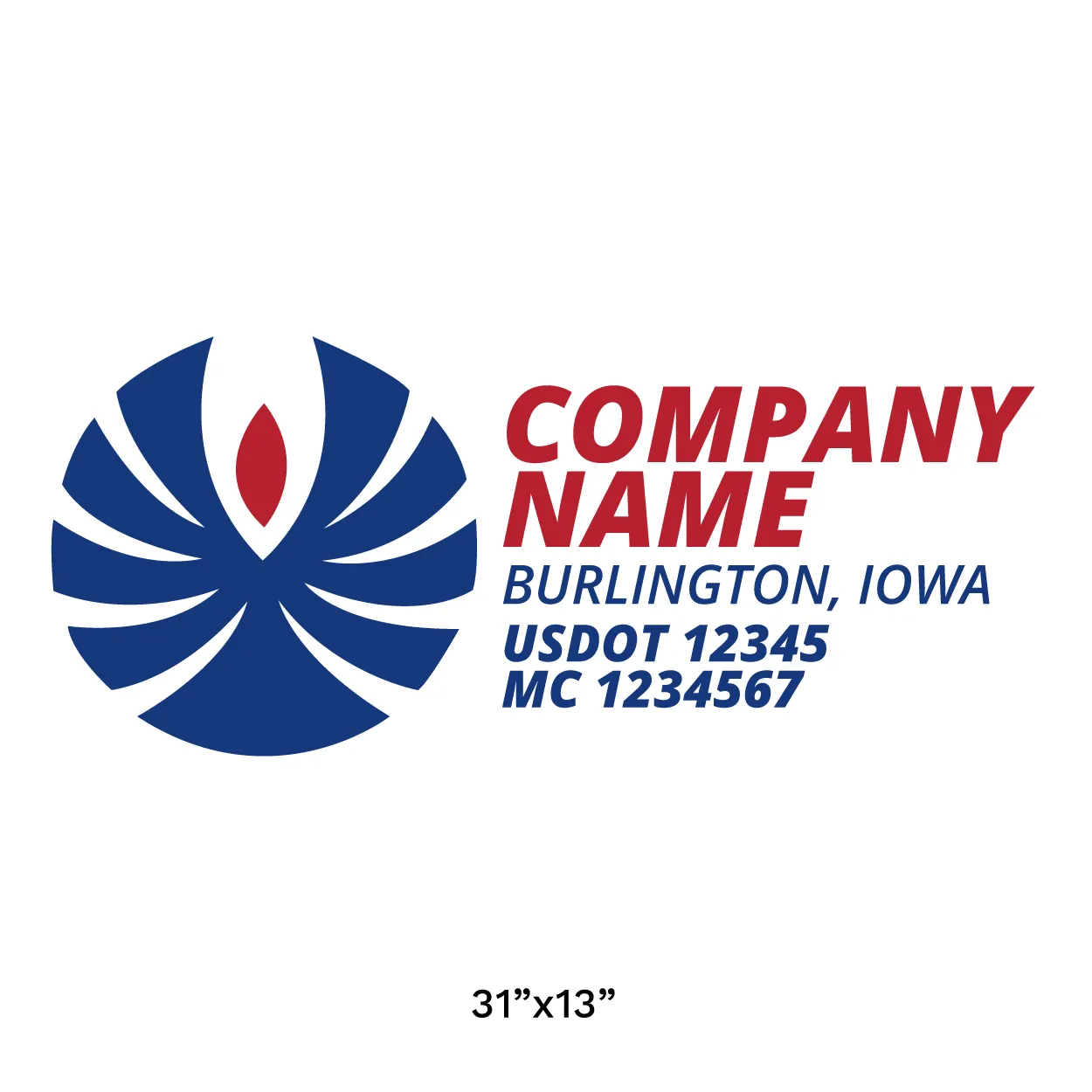 Company Name Truck Door Decal (USDOT), 2 Pack
