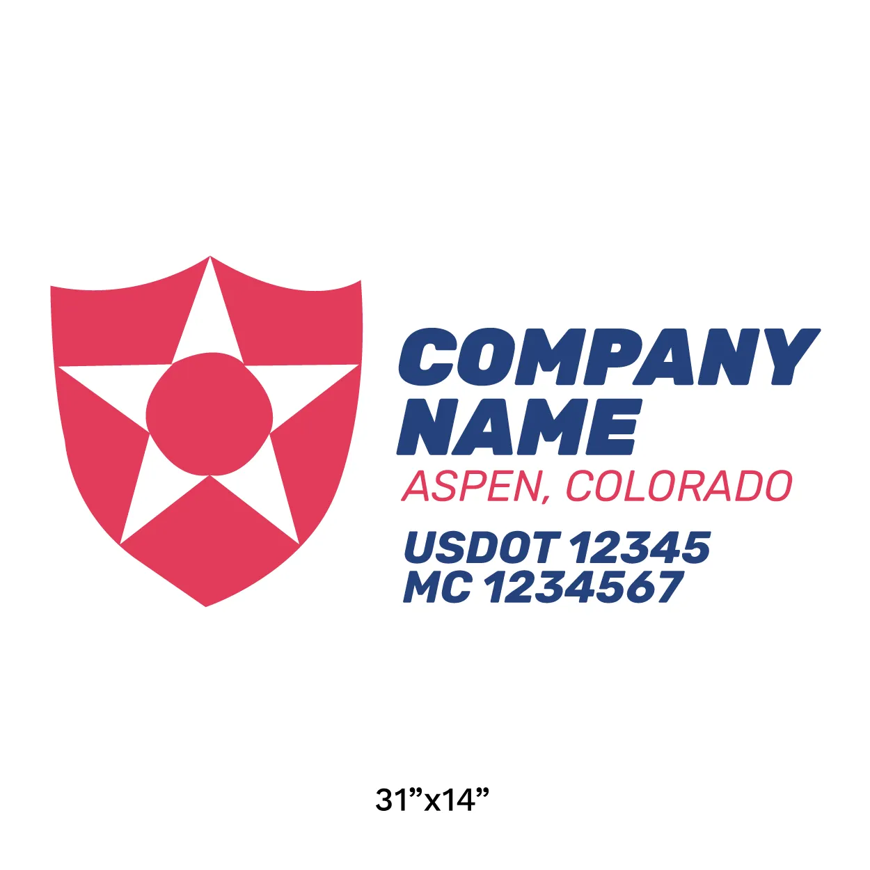 Company Name Truck Door Decal (USDOT), 2 Pack