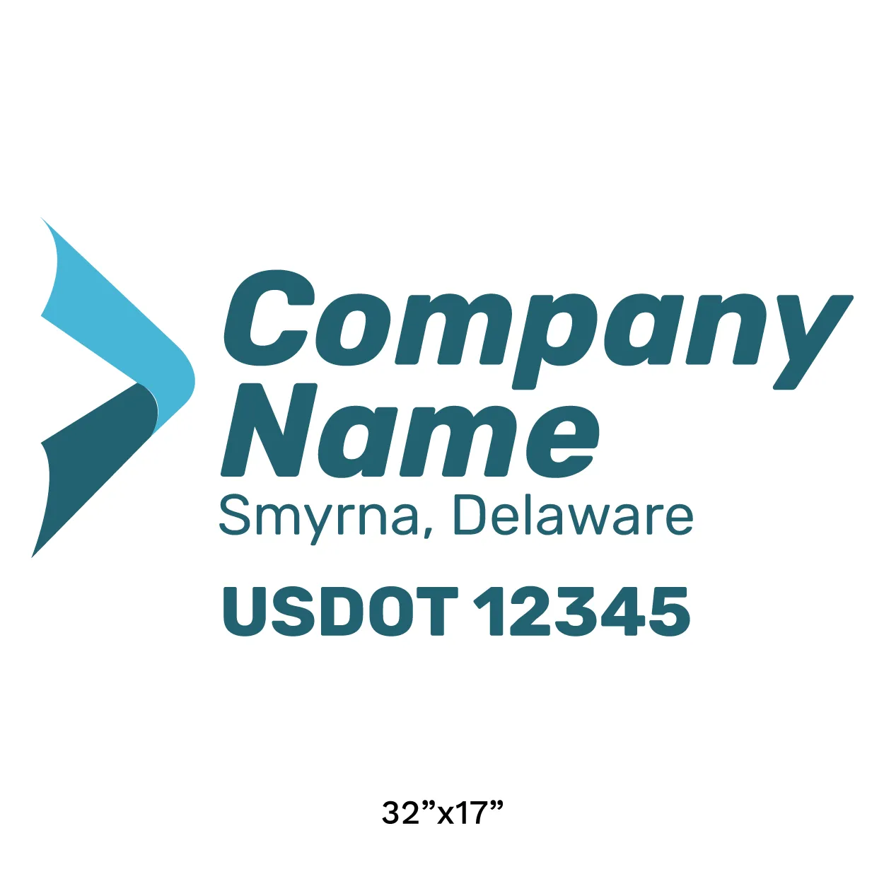 Company Name Truck Door Decal (USDOT), 2 Pack