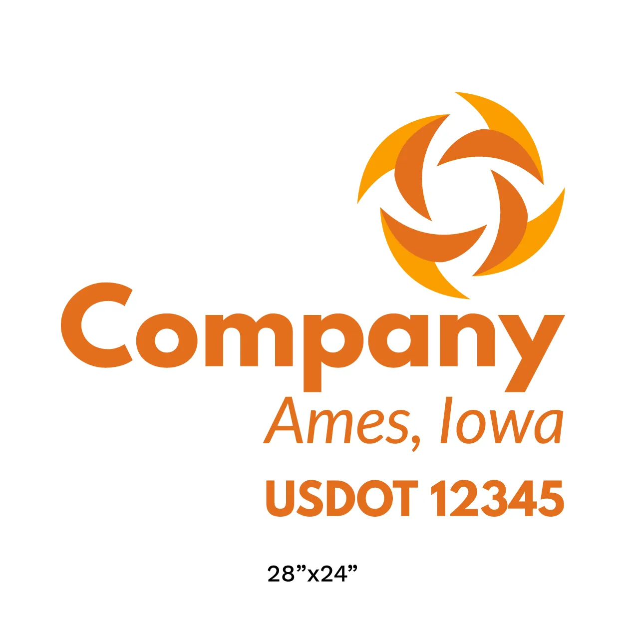 Company Name Truck Door Decal (USDOT), 2 Pack
