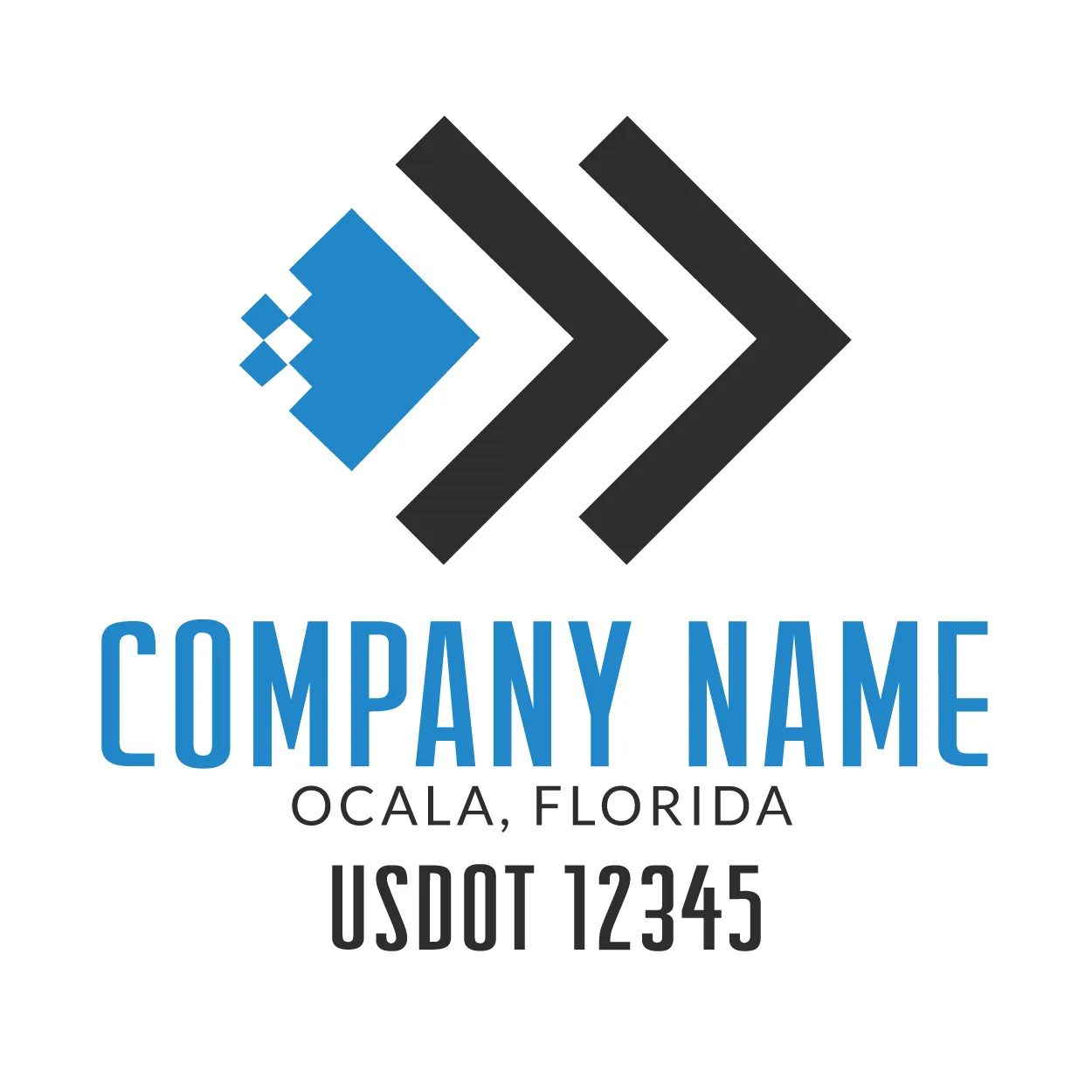 Company Name Truck Door Decal (USDOT), 2 Pack