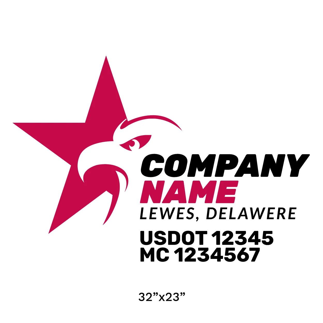 Company Name Truck Door Decal (USDOT), 2 Pack