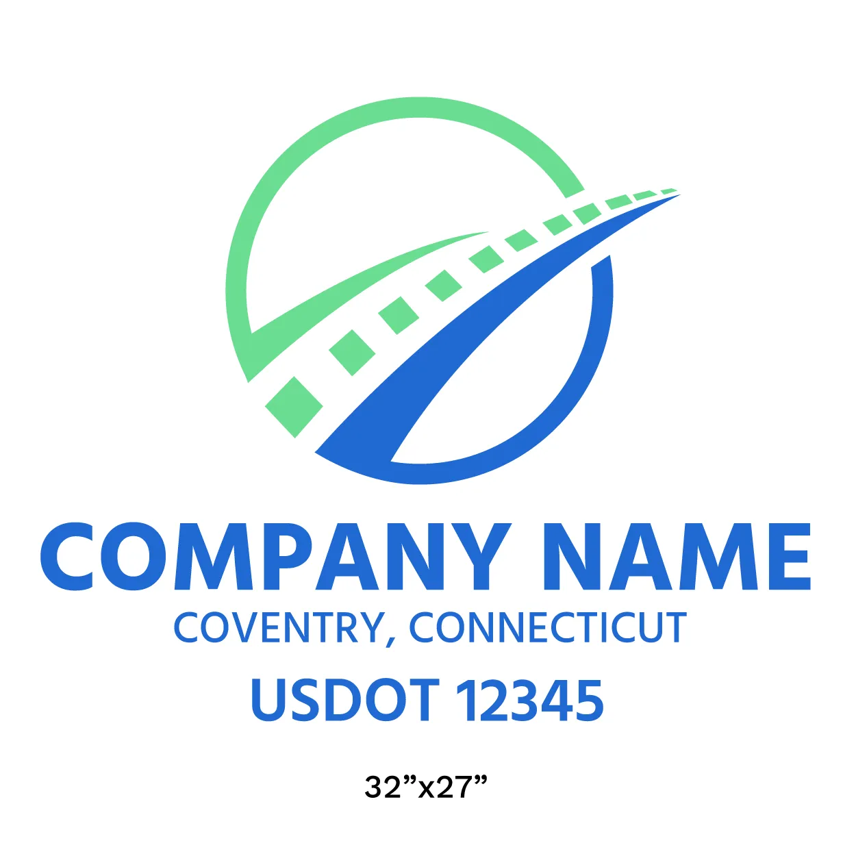 Company Name Truck Door Decal (USDOT), 2 Pack
