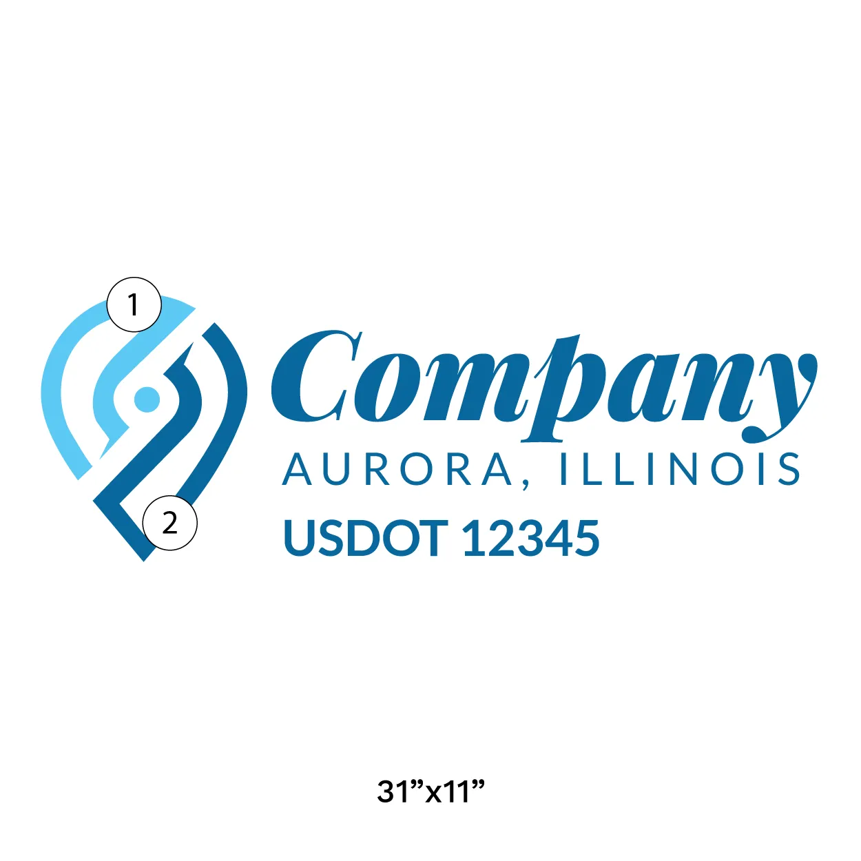 Company Name Truck Door Decal (USDOT), 2 Pack