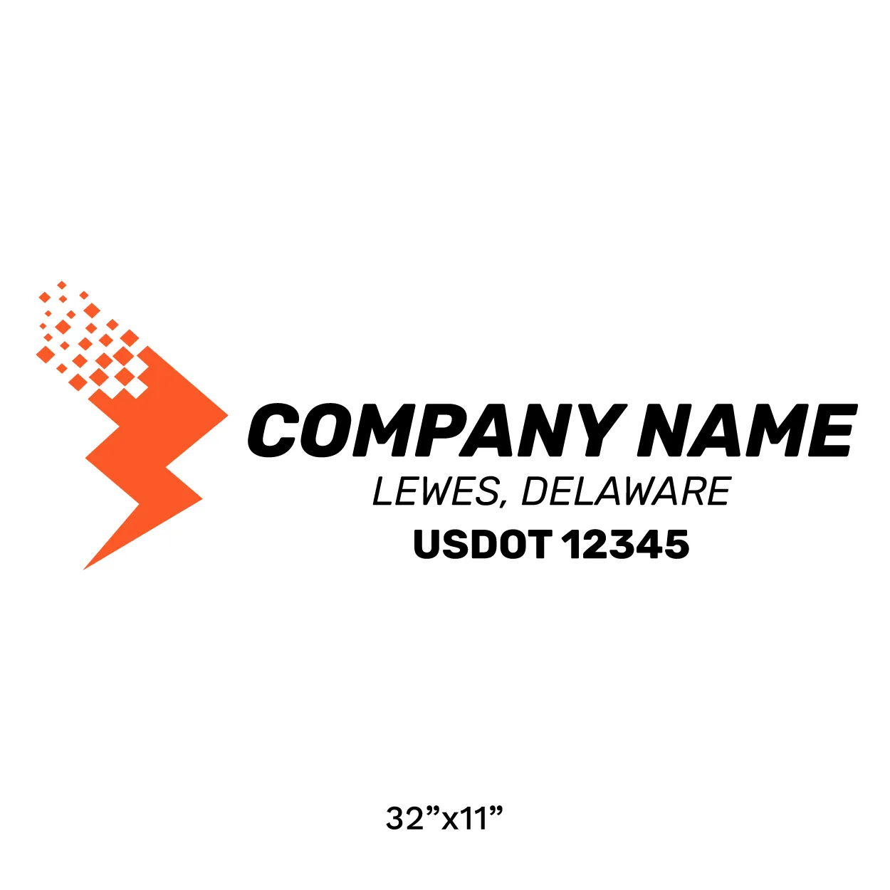 Company Name Truck Door Decal (USDOT), 2 Pack