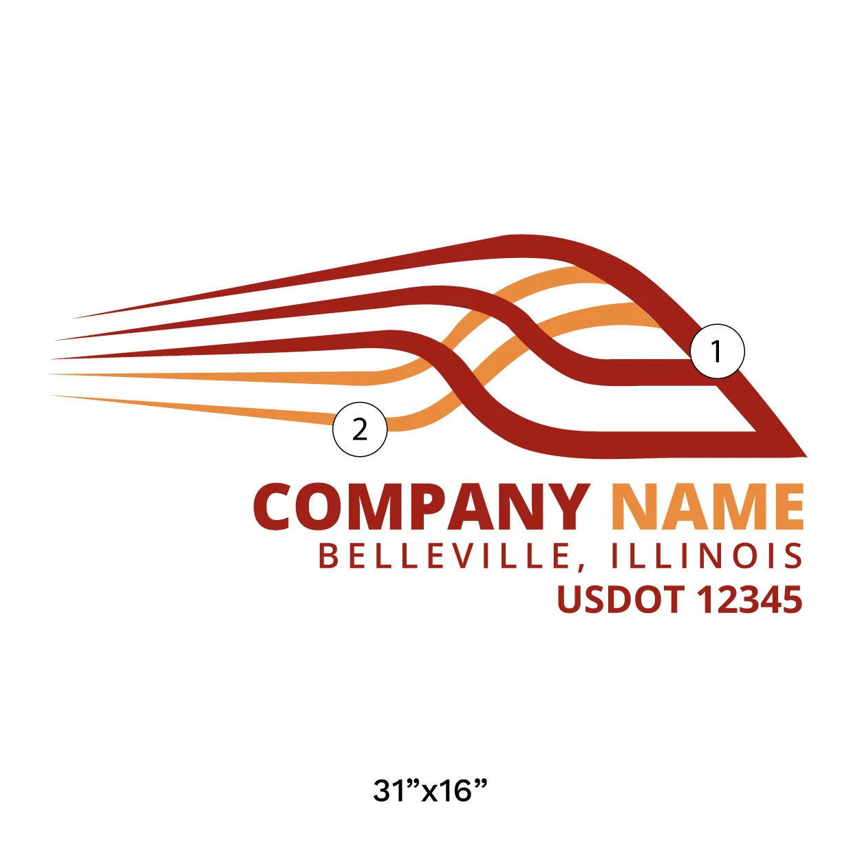 Company Name Truck Door Decal (USDOT), 2 Pack