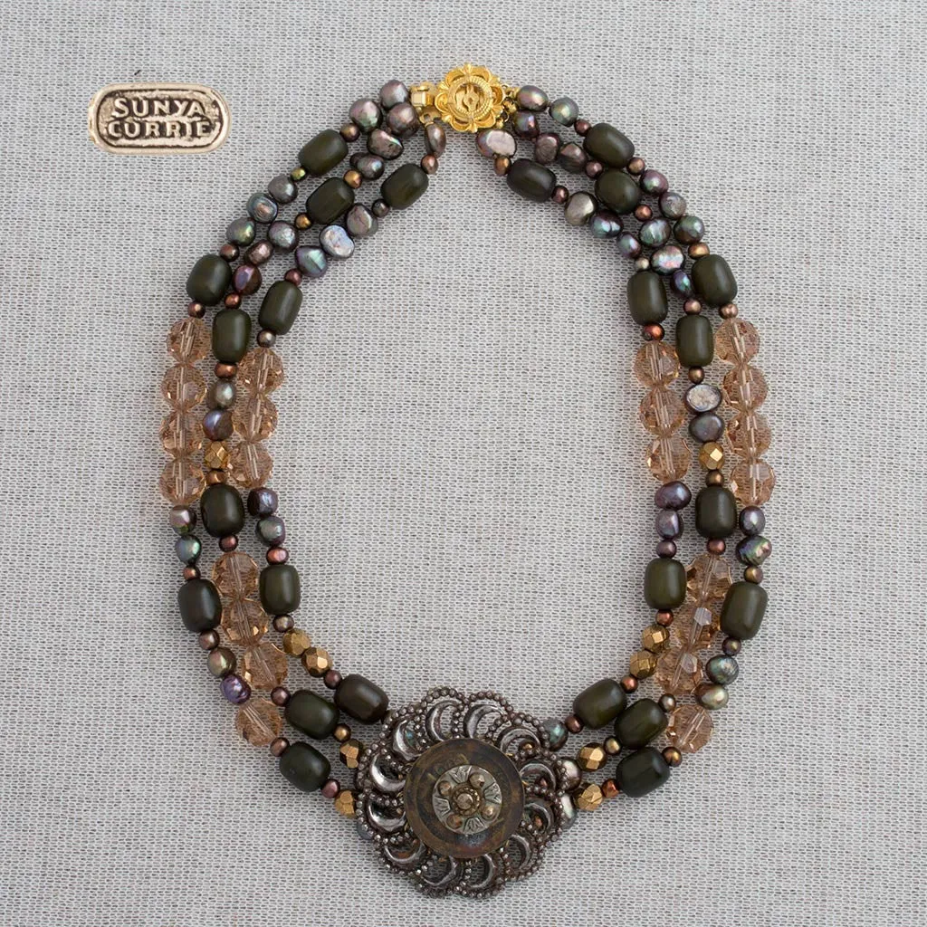 Copal Pearl Crystal Choker