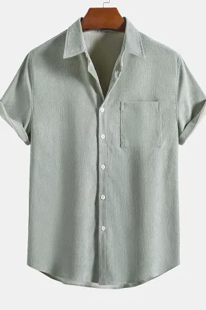 Corduroy Button Up Shirt With Pocket