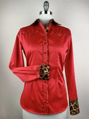 CR Western Pro Wild About Leopard Bright Red- FINAL SALE