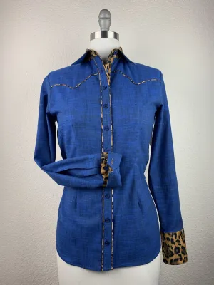 CR Western Pro Wild About Leopard Deep Indigo