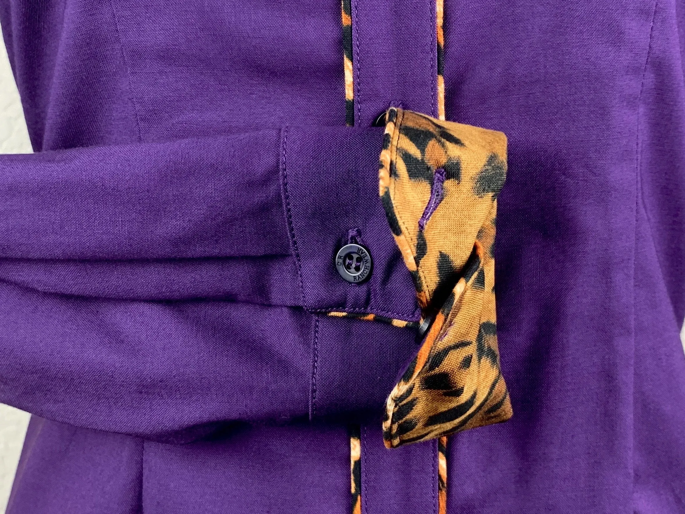 CR Western Pro Wild About Leopard Eggplant- FINAL SALE
