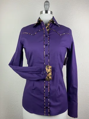 CR Western Pro Wild About Leopard Eggplant- FINAL SALE