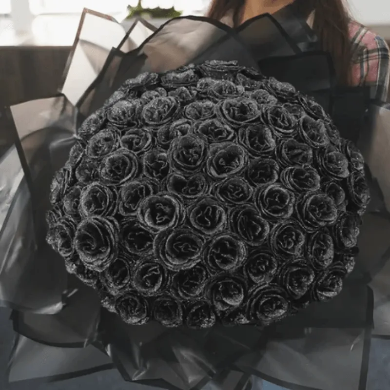 Crafted Glitter Rose Bouquet - Elegant Floral Decor