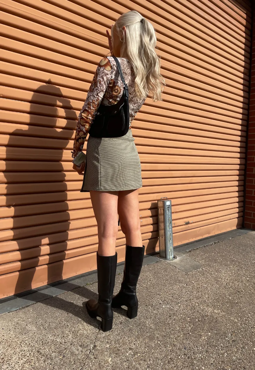 CREAM DOGTOOTH WRAP SKIRT *1ST GENERATION*