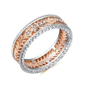 Cubic Zirconia & Two-Tone Filigree Band