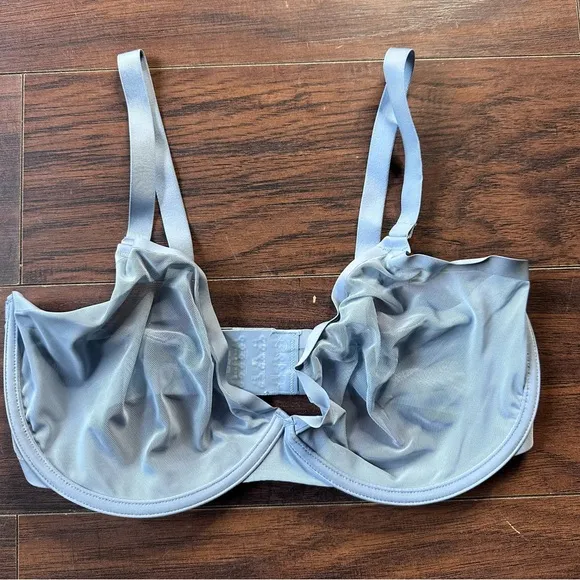 Cuup Blue Mesh The Plunge Bra