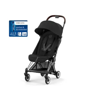 CYBEX COYA Ultra-compact Pushchair with Chrome Dark Brown Frame - Sepia Black