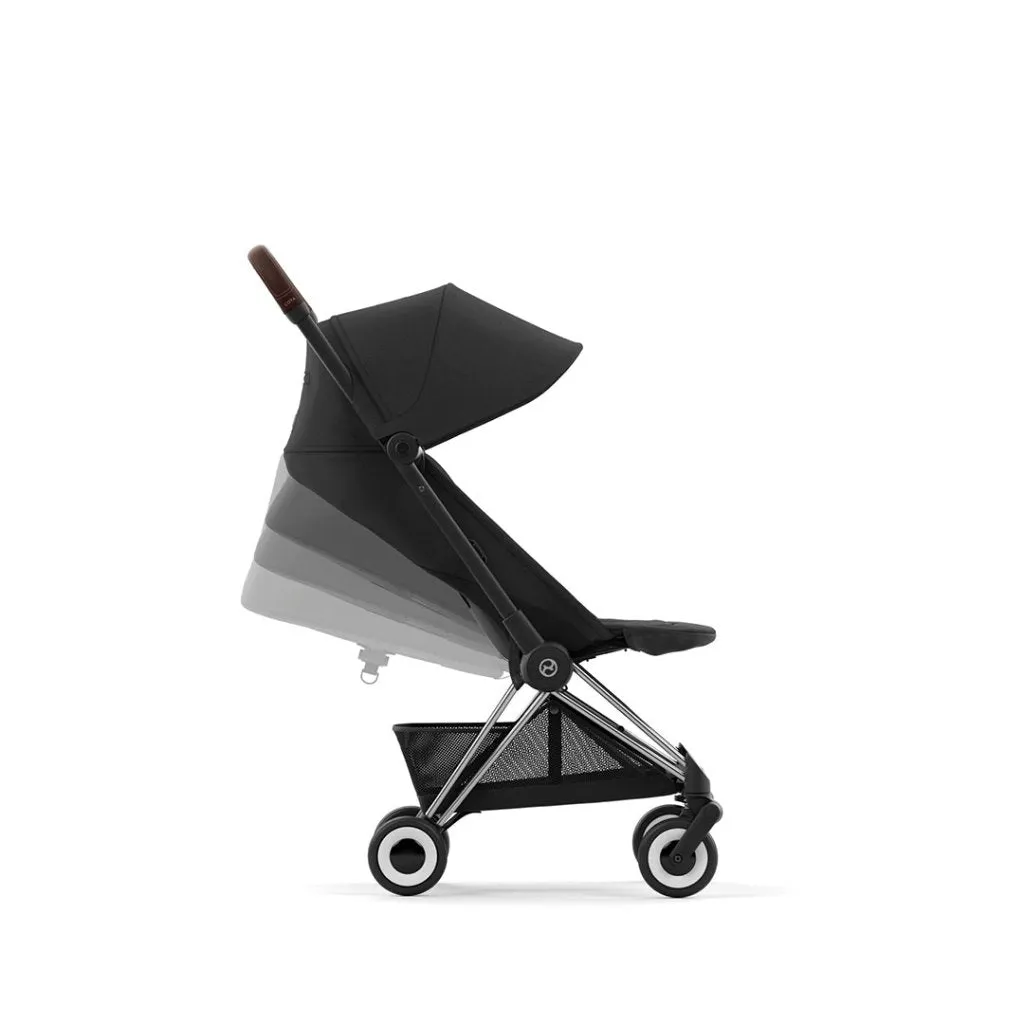CYBEX COYA Ultra-compact Pushchair with Chrome Dark Brown Frame - Sepia Black