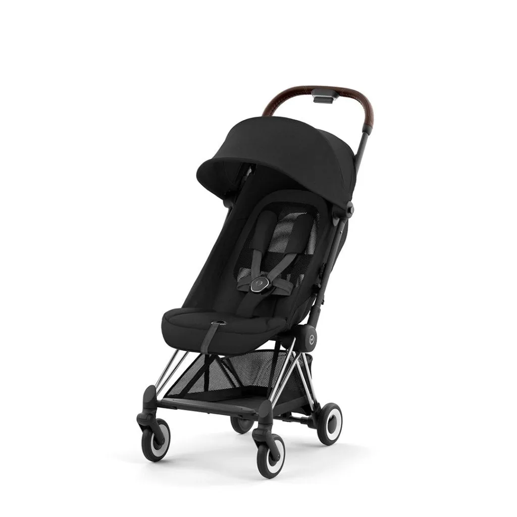 CYBEX COYA Ultra-compact Pushchair with Chrome Dark Brown Frame - Sepia Black