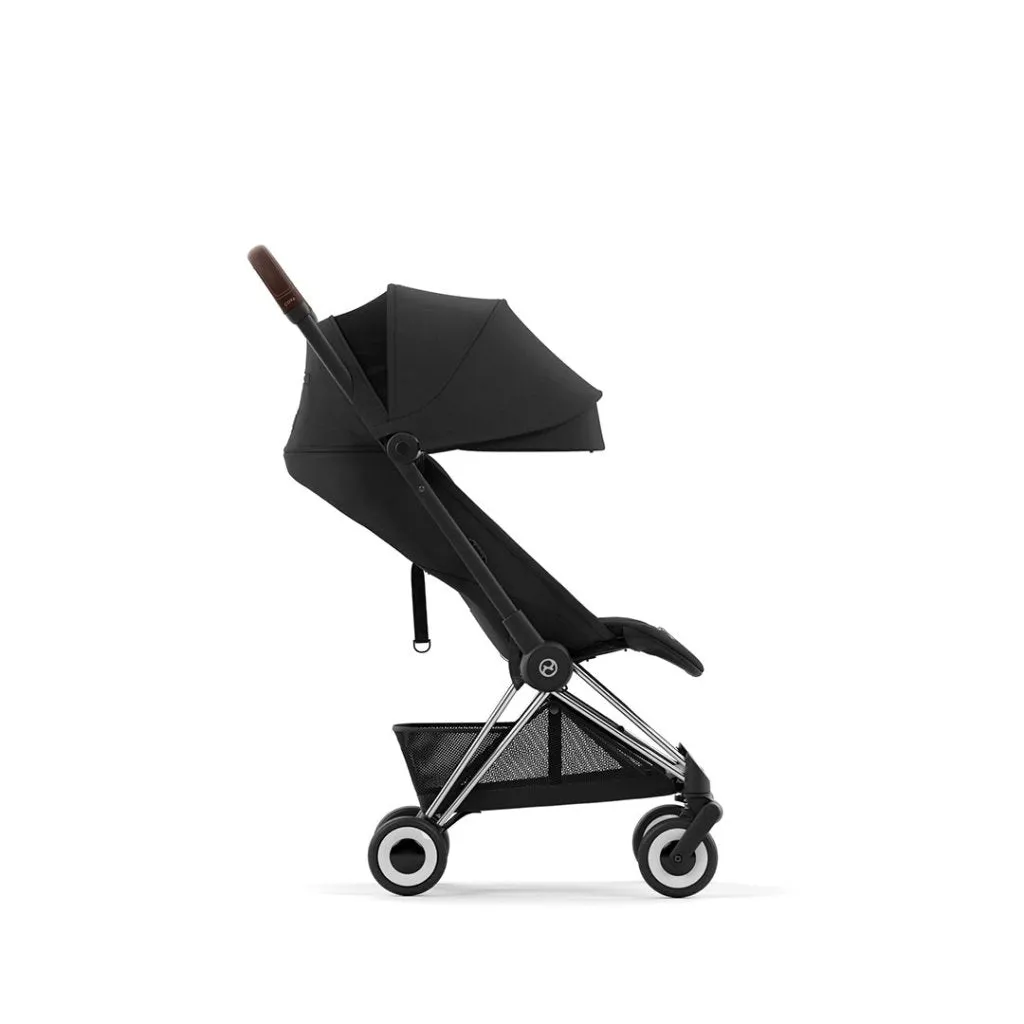 CYBEX COYA Ultra-compact Pushchair with Chrome Dark Brown Frame - Sepia Black
