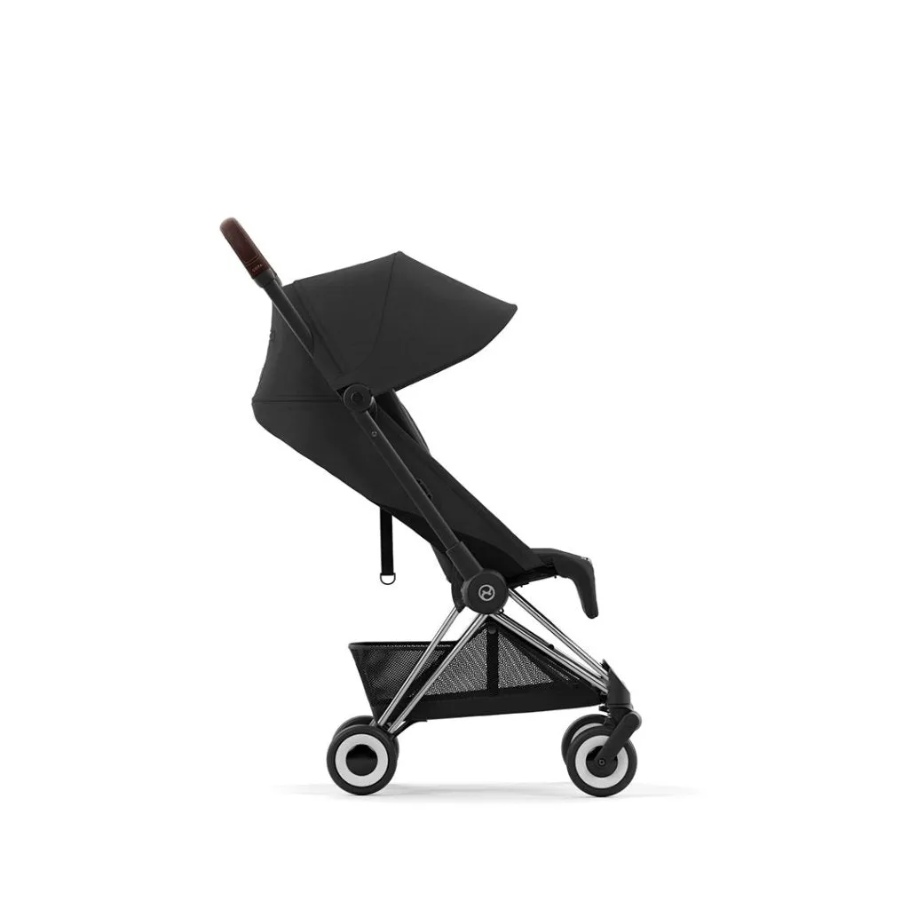 CYBEX COYA Ultra-compact Pushchair with Chrome Dark Brown Frame - Sepia Black