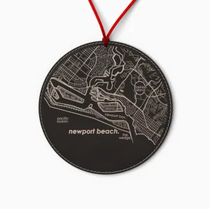 D Newport Beach CA Map ornament