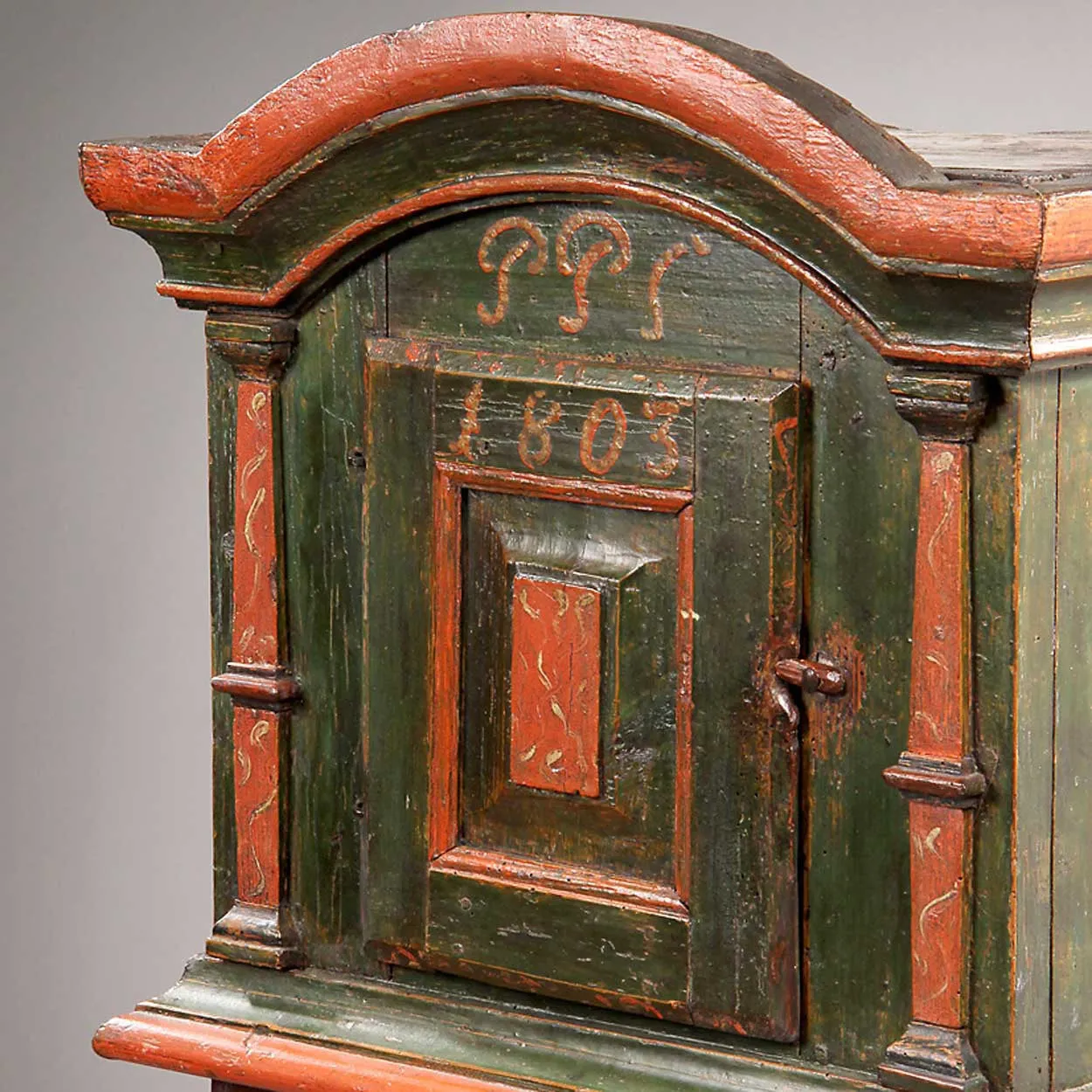 Danish Painted Oak Tobacco Side Cabinet