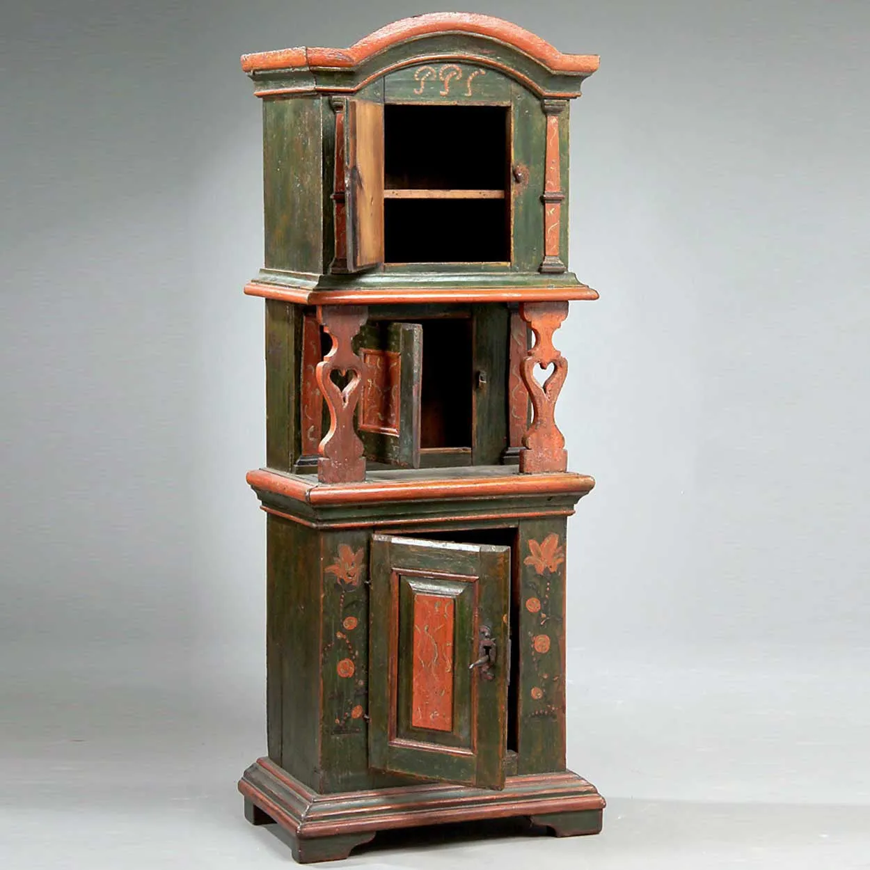 Danish Painted Oak Tobacco Side Cabinet