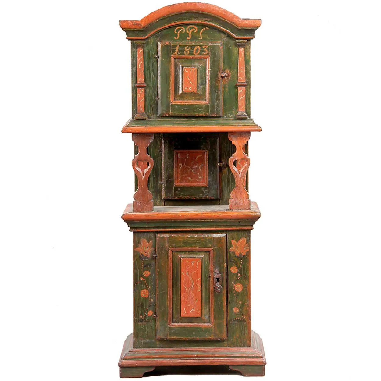 Danish Painted Oak Tobacco Side Cabinet