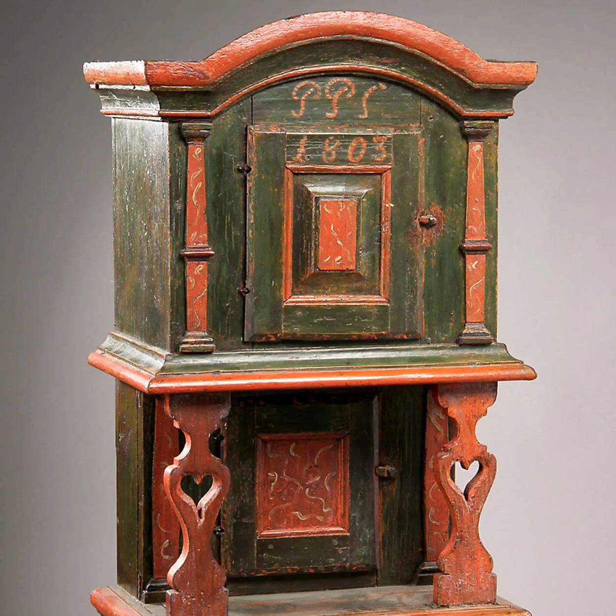 Danish Painted Oak Tobacco Side Cabinet