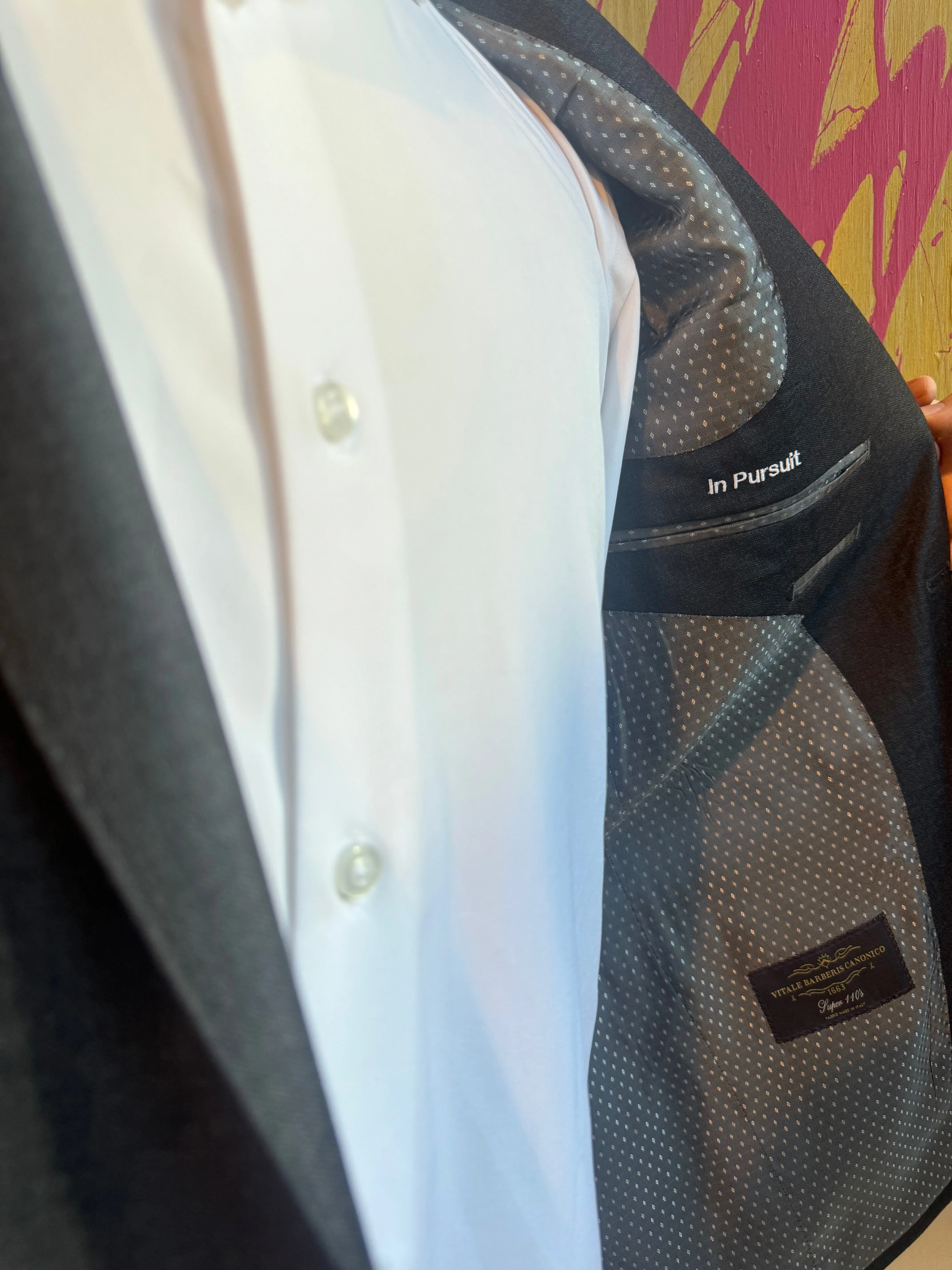 Dark Charcoal Sharkskin Premium Italian Suit