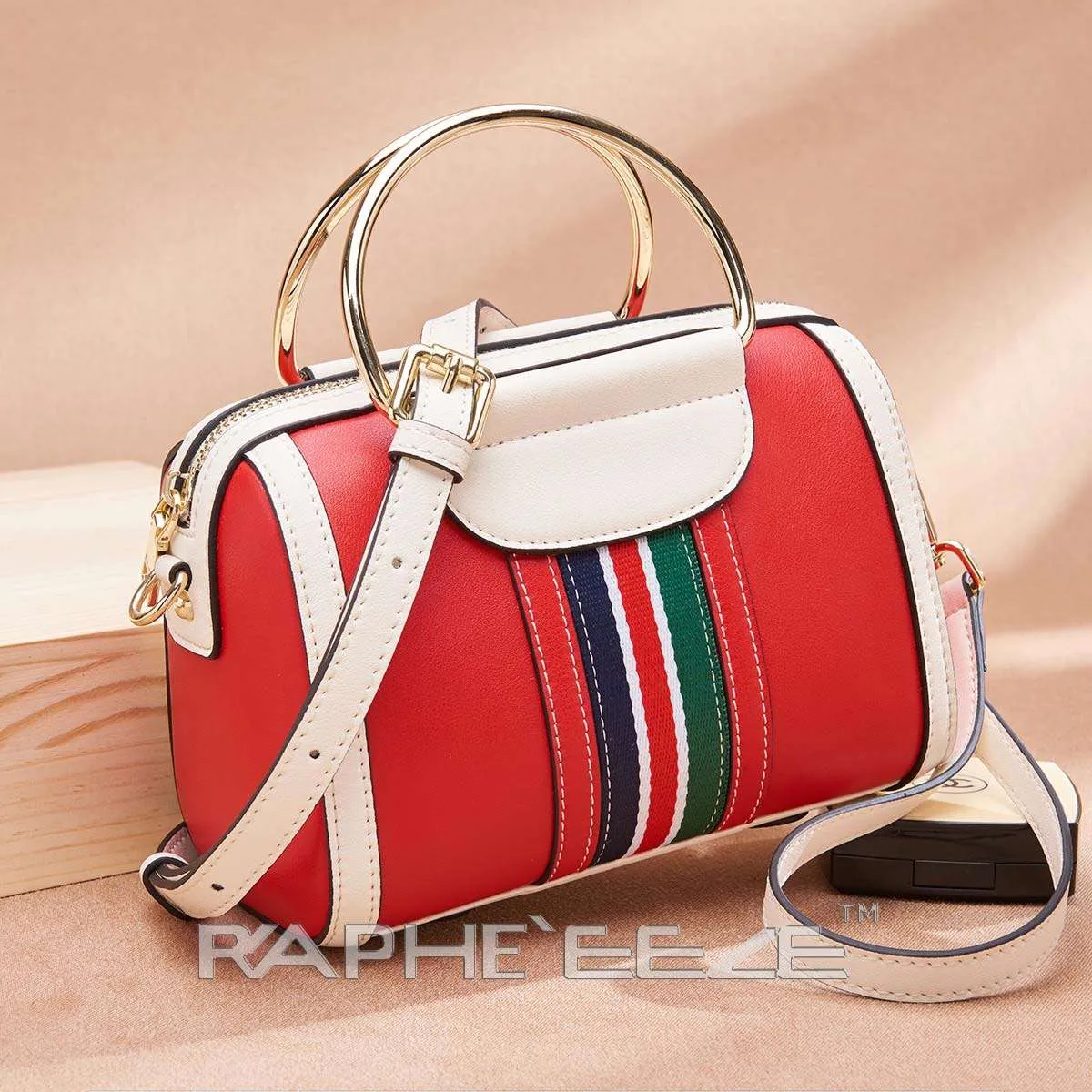 Dashing Shoulder Bag for Woman - Red & White Mini Bag