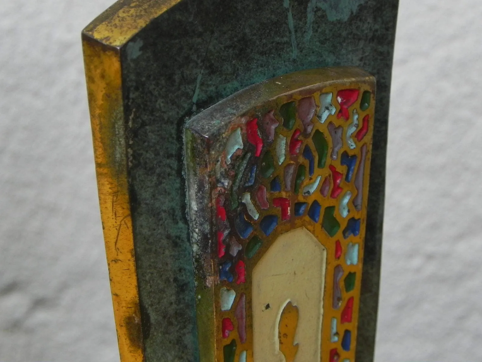Dayagi Ornate Brass Enameled Judaica Bookends