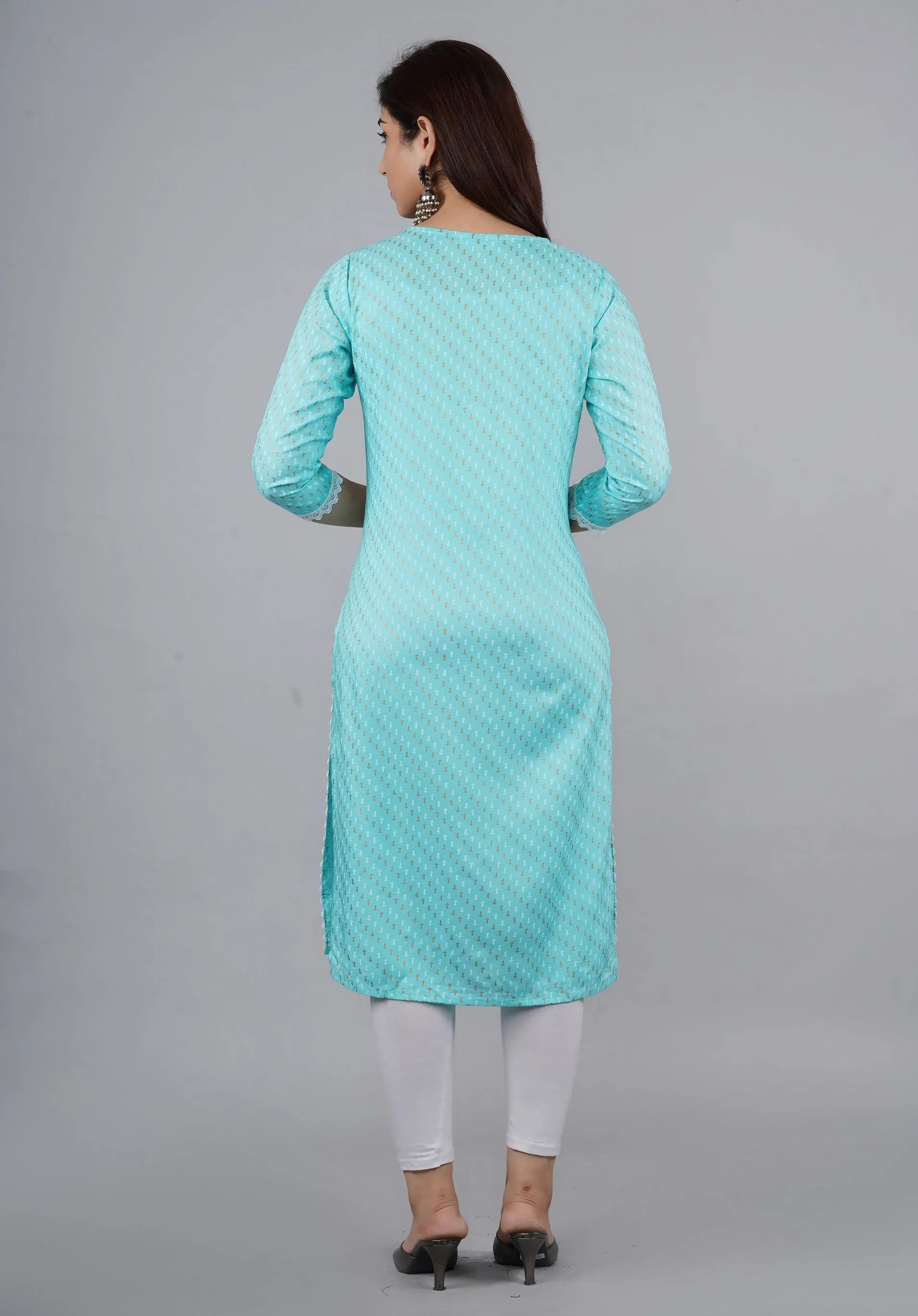 Designer Firozi Lace Work Kurti