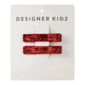 Designer Kidz Sparkle Hair Clip Pack - Red