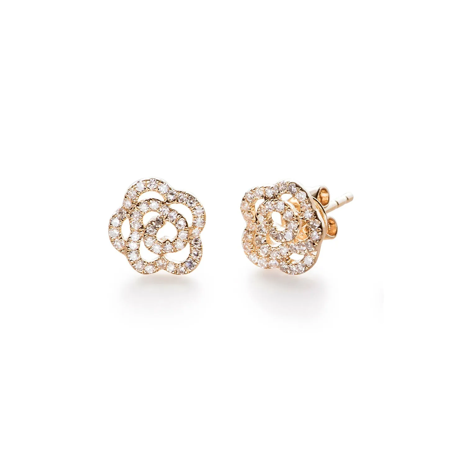 Diamond Rose Stud Earring