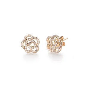 Diamond Rose Stud Earring