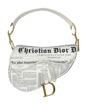Dior Newsprint Saddle Bag