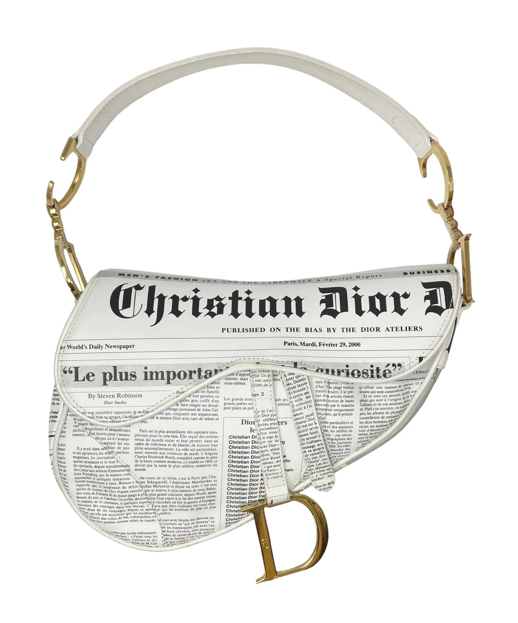 Dior Newsprint Saddle Bag
