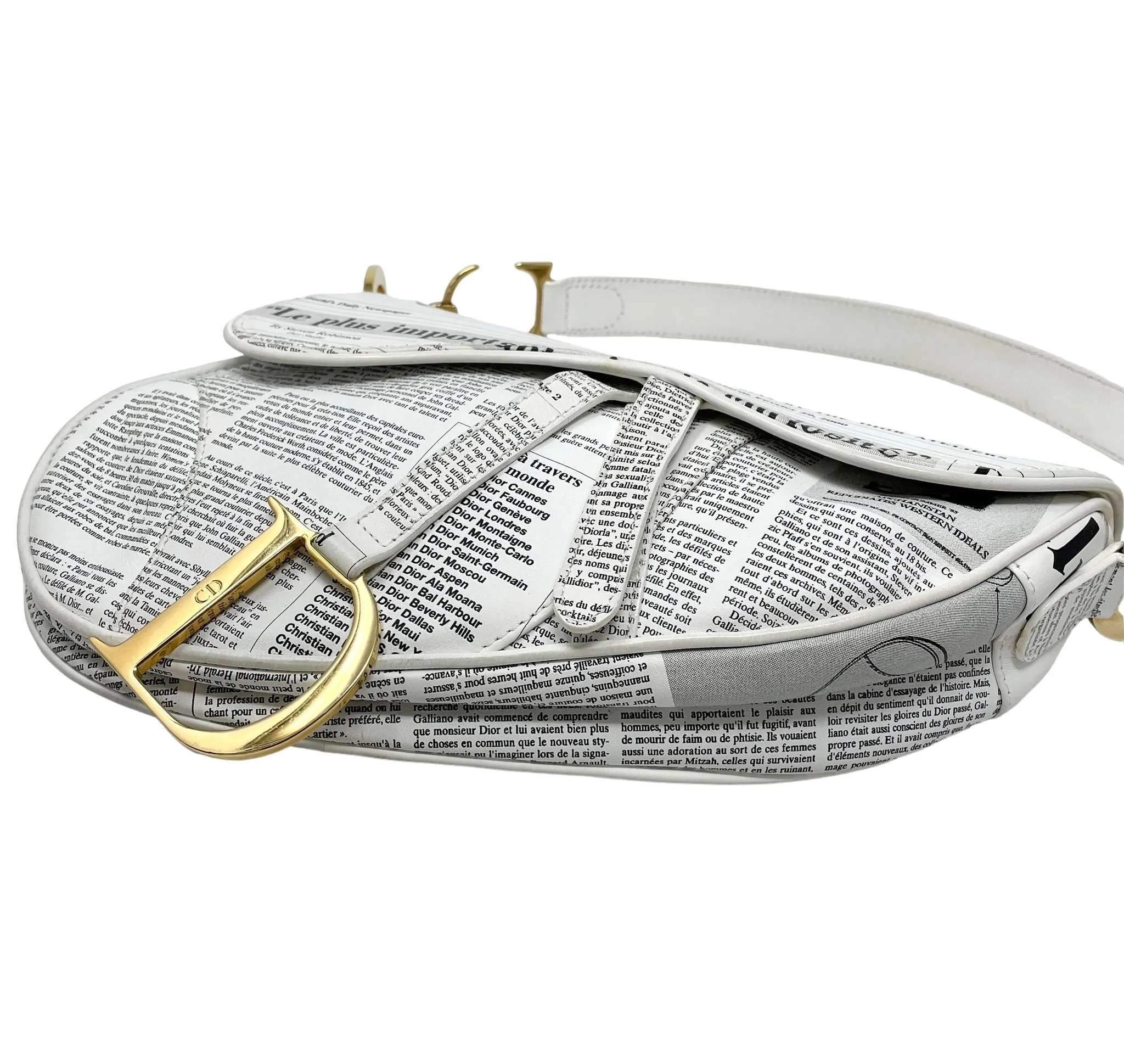 Dior Newsprint Saddle Bag